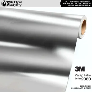 3M 2080 Gloss Silver Chrome Vinyl Wrap | GC451
