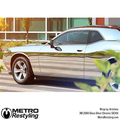 3M 2080 Gloss Silver Chrome Vinyl Wrap | GC451