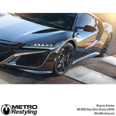 3M 2080 Gloss Silver Chrome Vinyl Wrap | GC451