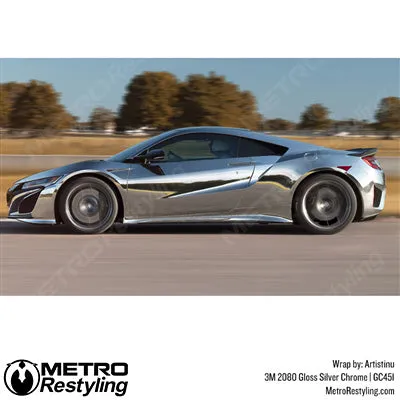 3M 2080 Gloss Silver Chrome Vinyl Wrap | GC451