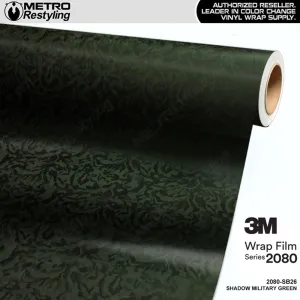 3M 2080 Shadow Military Green Textured Vinyl Wrap | SB26