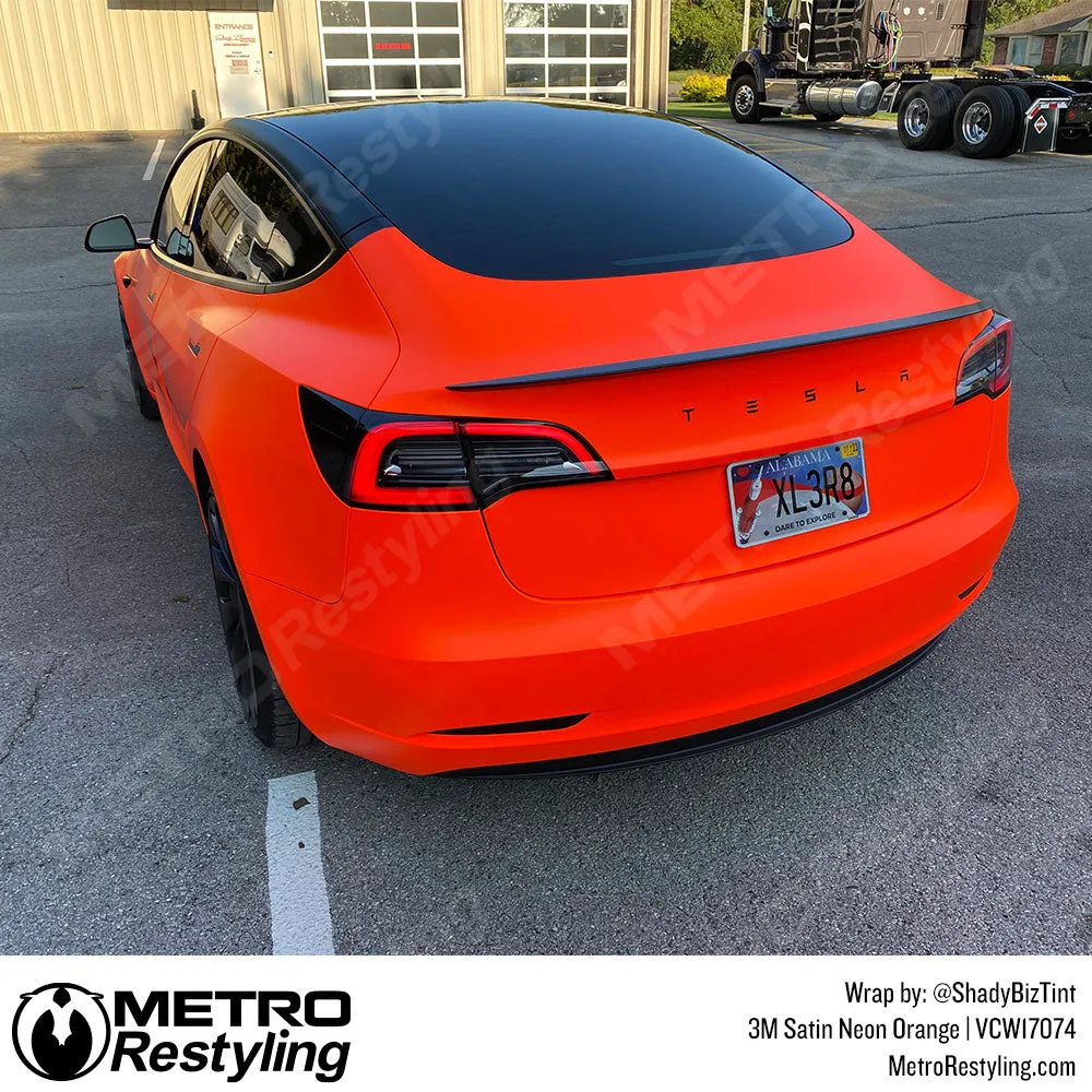 3M Neon Fluorescent Wrap Film | Satin Neon Orange | VCW17074