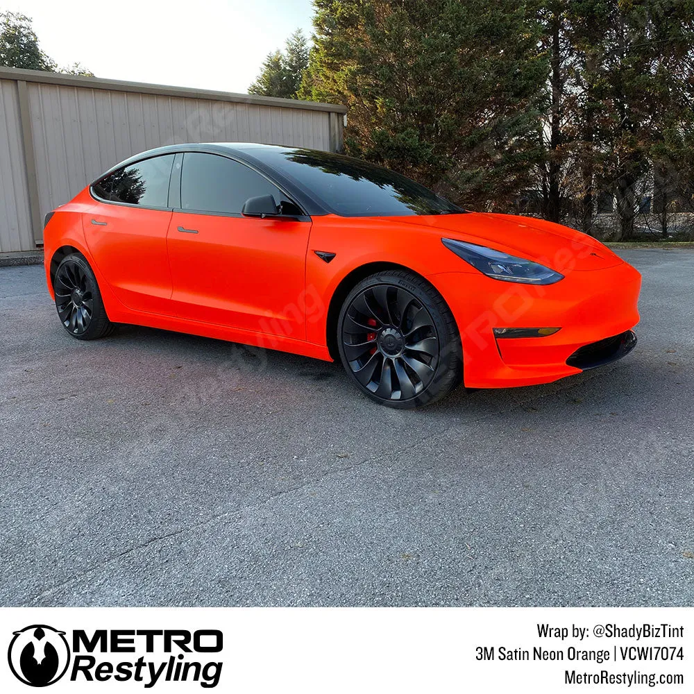 3M Neon Fluorescent Wrap Film | Satin Neon Orange | VCW17074