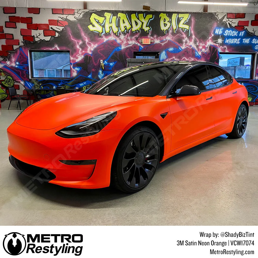 3M Neon Fluorescent Wrap Film | Satin Neon Orange | VCW17074