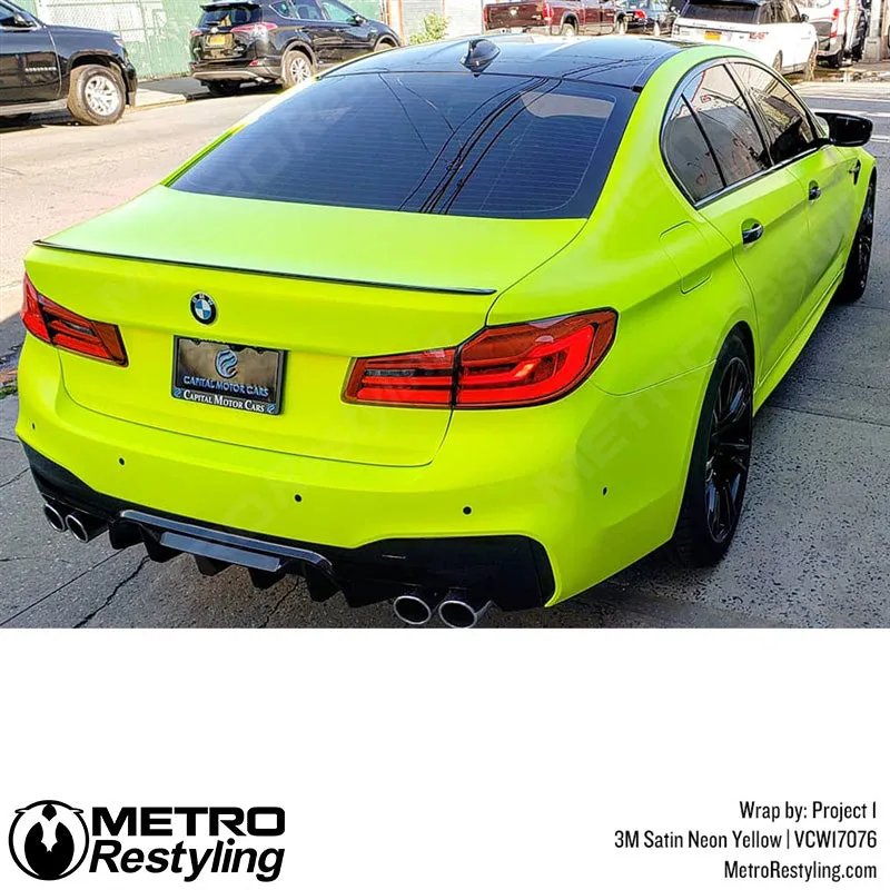 3M Neon Fluorescent Wrap Film | Satin Neon Yellow | VCW17076