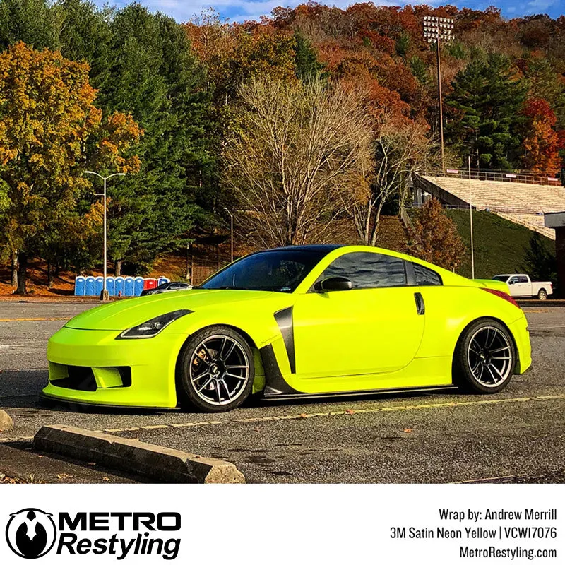 3M Neon Fluorescent Wrap Film | Satin Neon Yellow | VCW17076