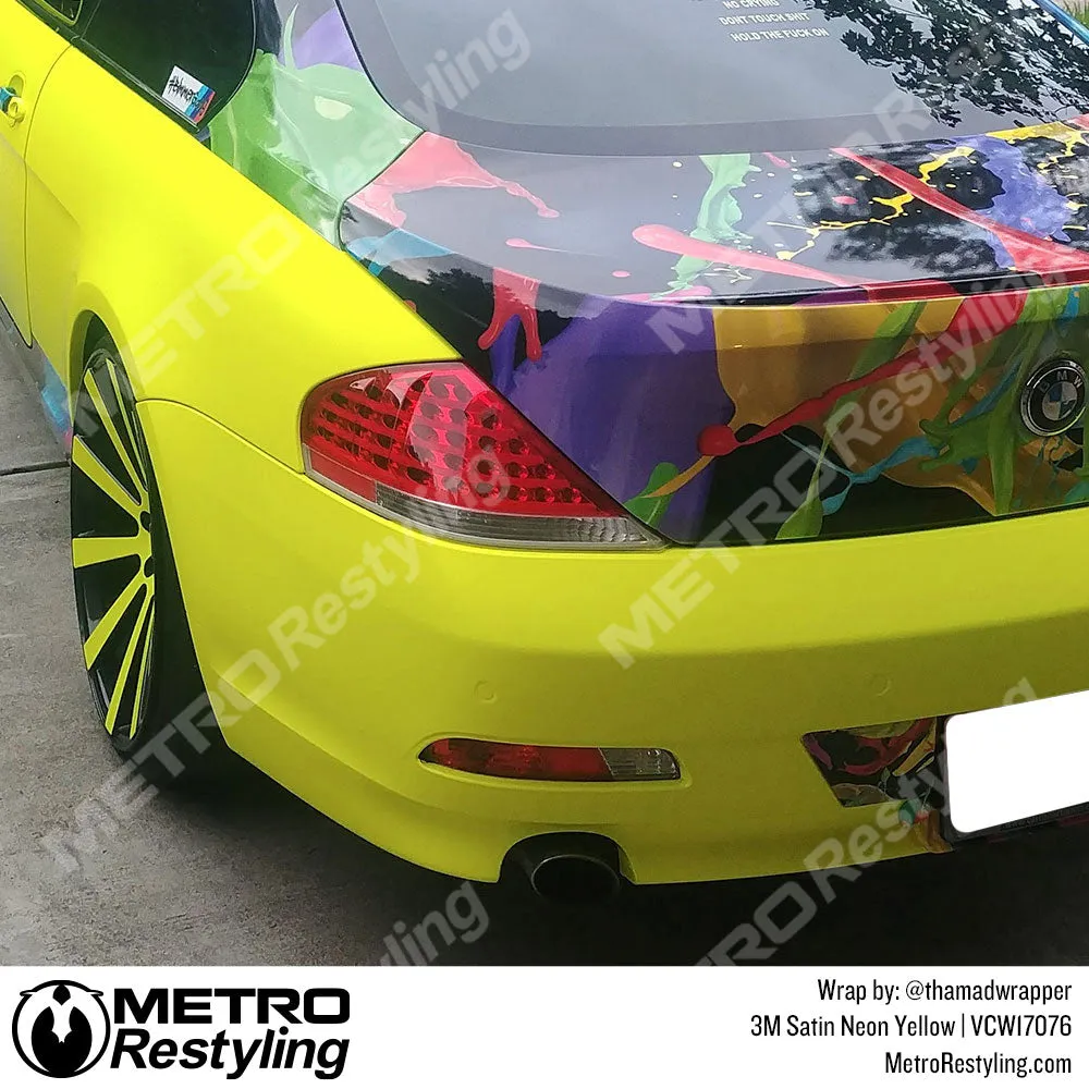 3M Neon Fluorescent Wrap Film | Satin Neon Yellow | VCW17076