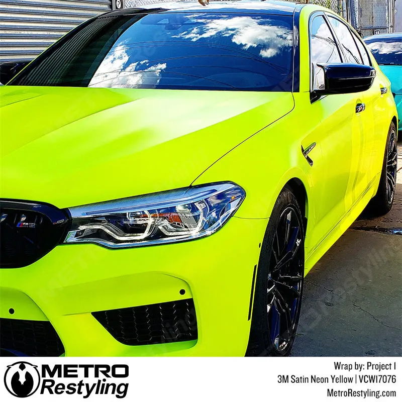 3M Neon Fluorescent Wrap Film | Satin Neon Yellow | VCW17076