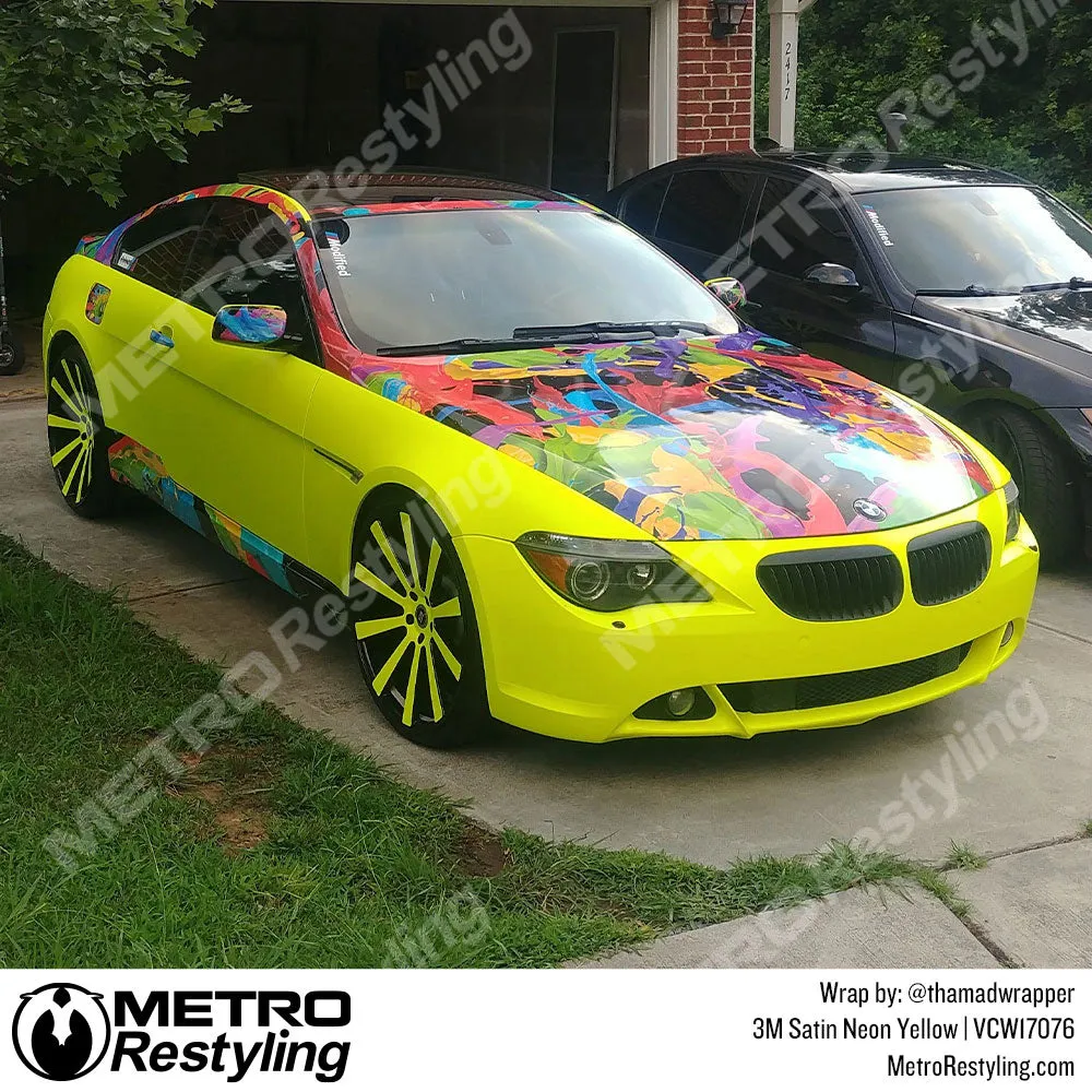3M Neon Fluorescent Wrap Film | Satin Neon Yellow | VCW17076