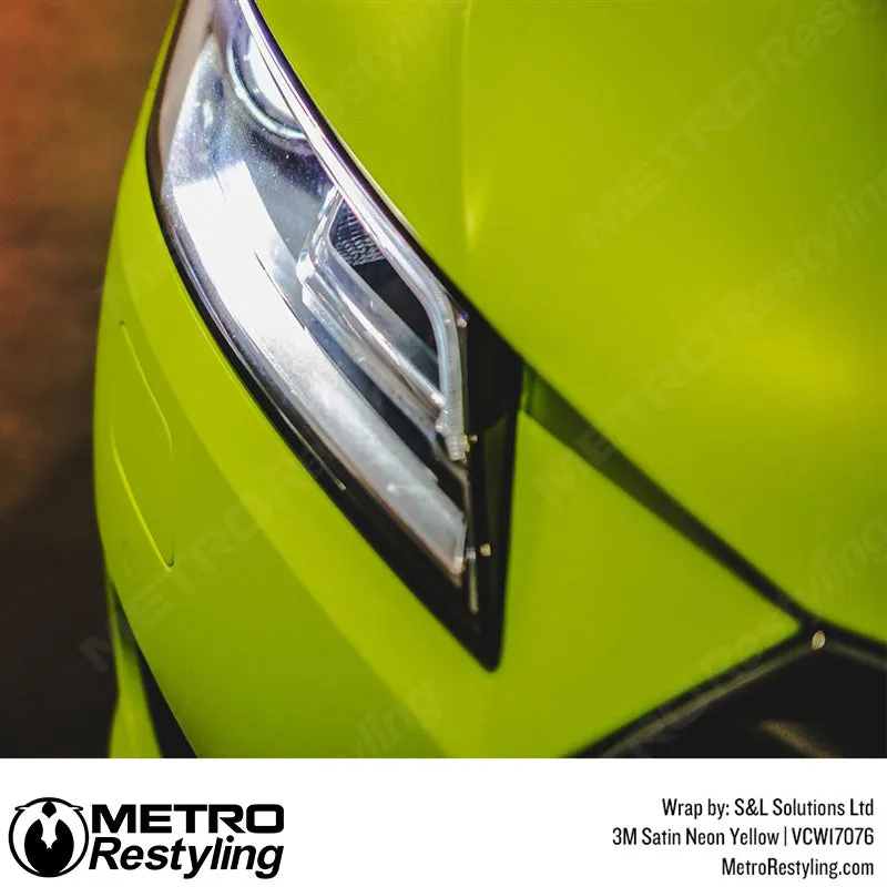 3M Neon Fluorescent Wrap Film | Satin Neon Yellow | VCW17076