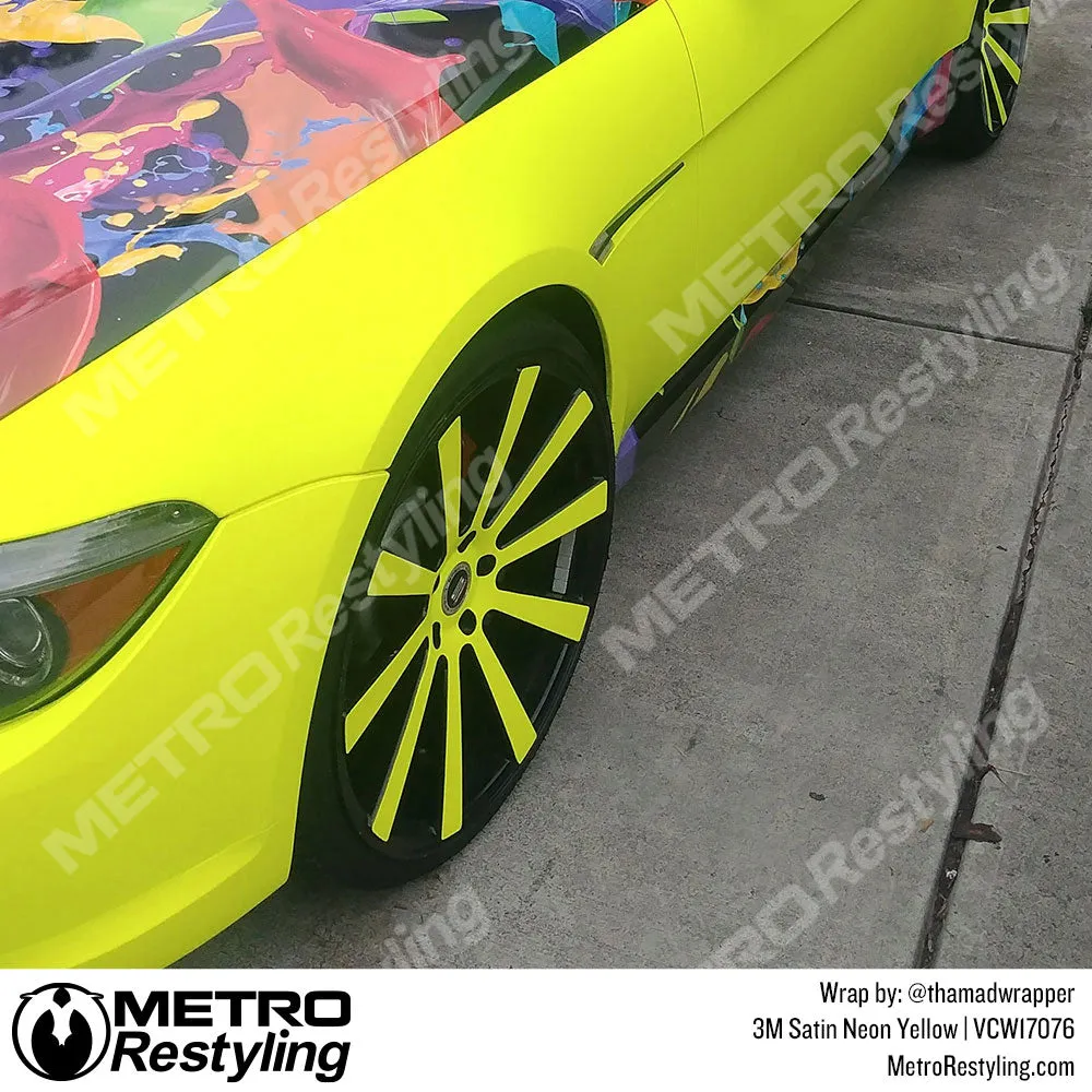 3M Neon Fluorescent Wrap Film | Satin Neon Yellow | VCW17076