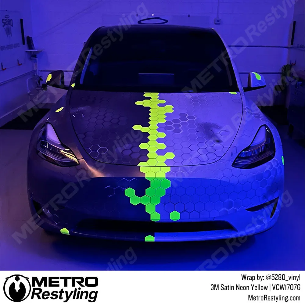 3M Neon Fluorescent Wrap Film | Satin Neon Yellow | VCW17076