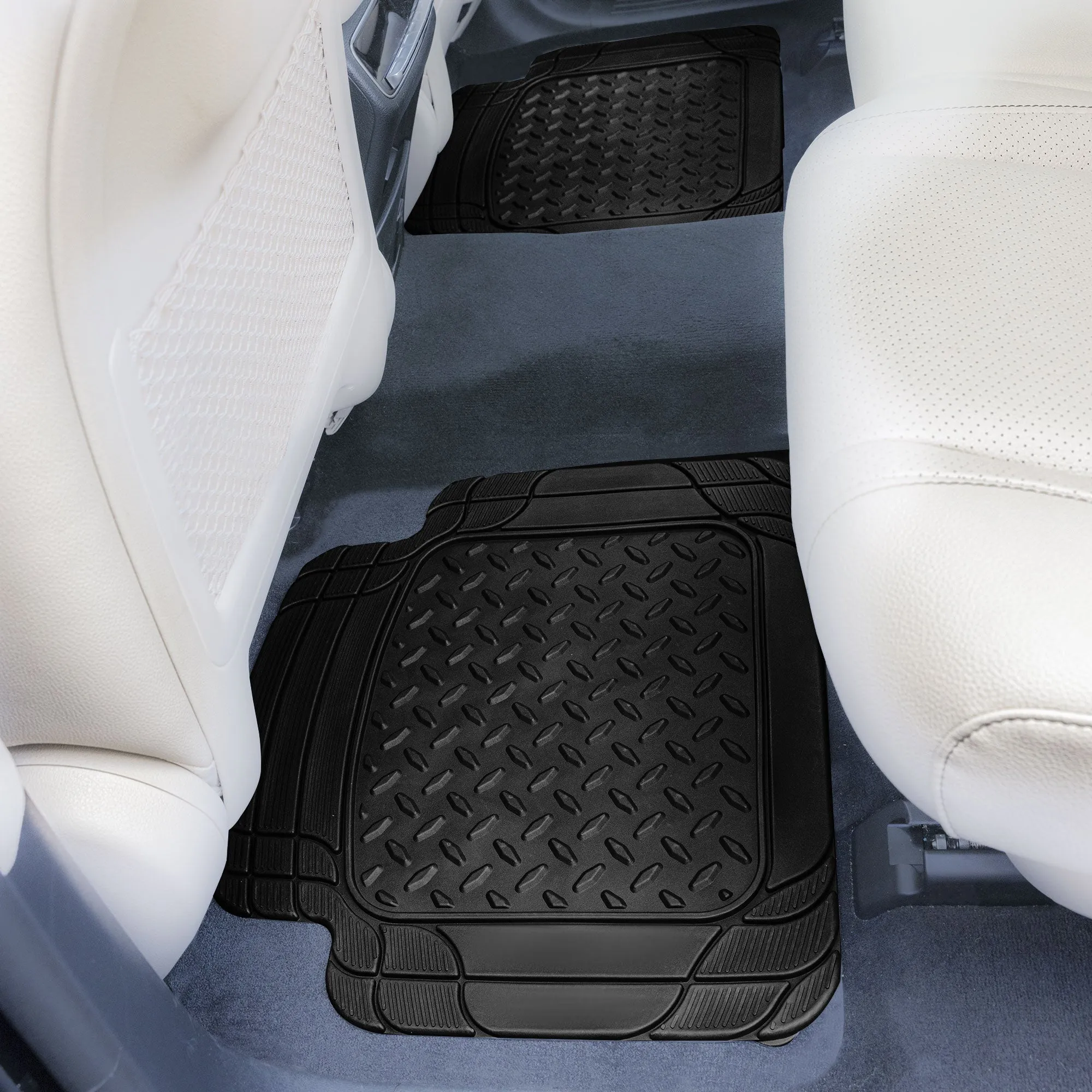 4 Piece Liners Trimmable ClimaProof Non-Slip Vinyl Floor Mats - Full Set Red