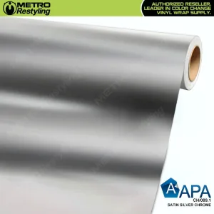 APA Vehicle Wrap Film | Satin Silver Chrome | BLOWOUT STOCK | CH/089.1 - 5ft x 81ft