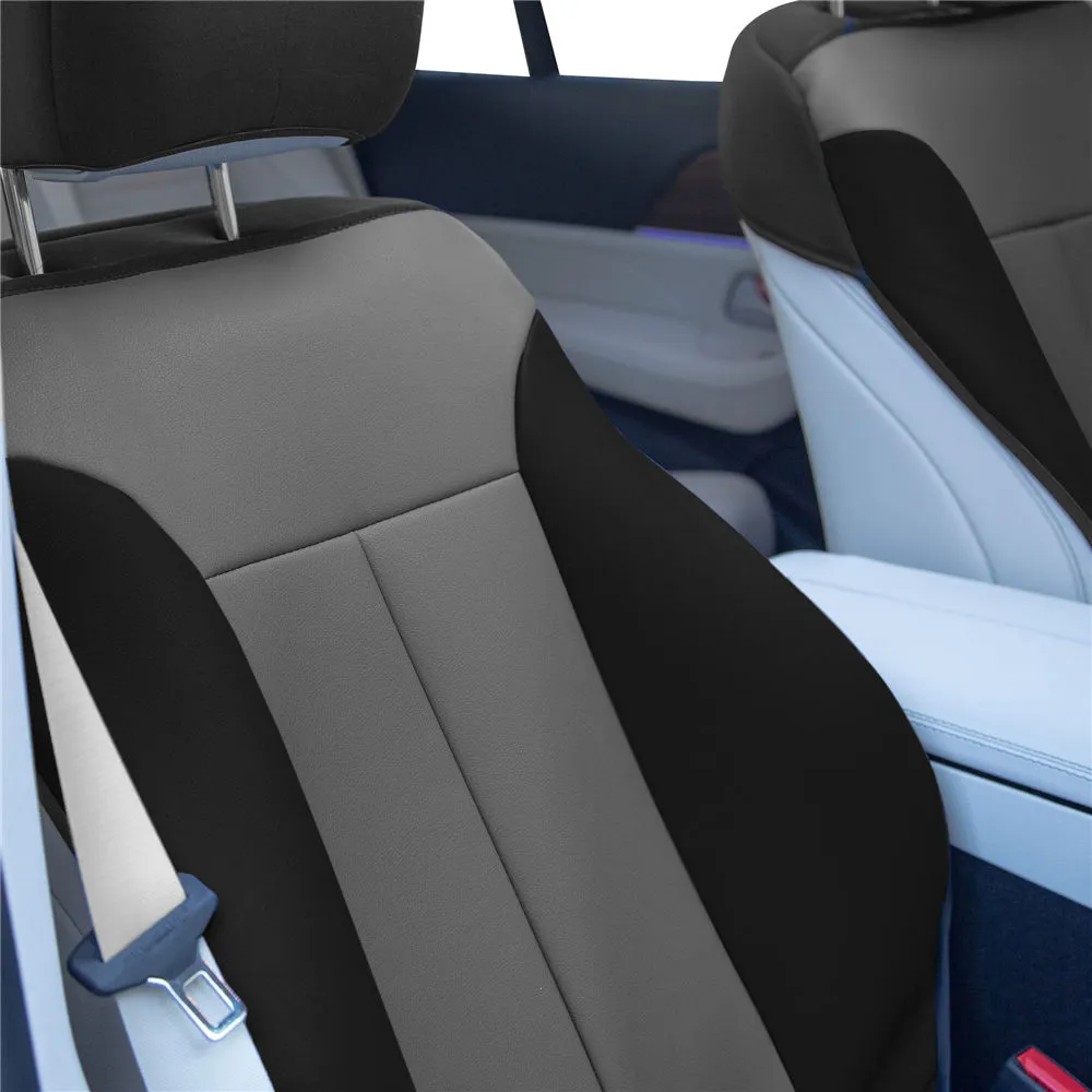Apex90 Superior Faux Leather Car Seat Covers - Front Set Black
