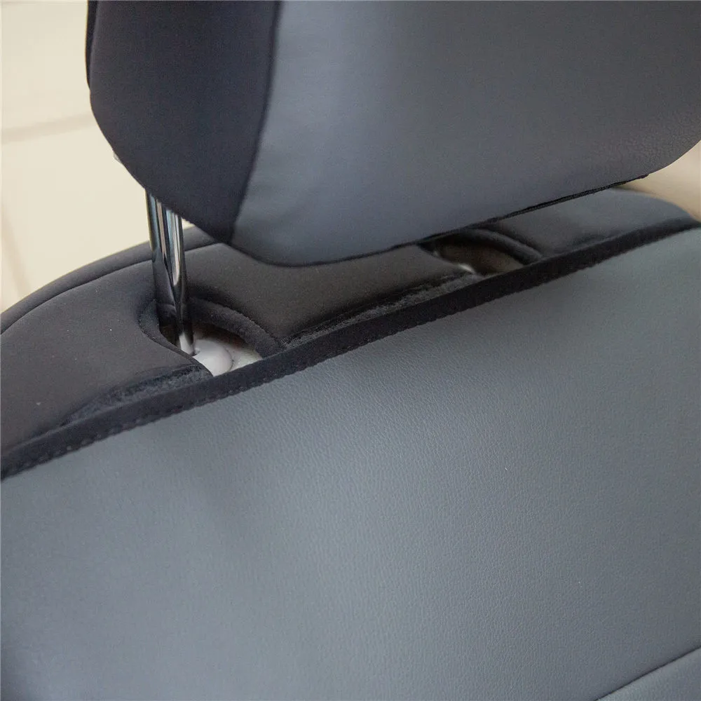 Apex90 Superior Faux Leather Car Seat Covers - Front Set Black