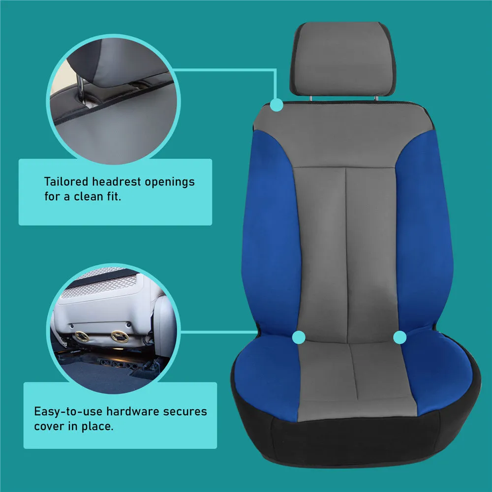 Apex90 Superior Faux Leather Car Seat Covers - Front Set Black