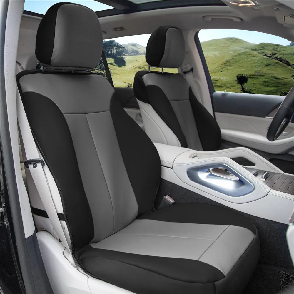 Apex90 Superior Faux Leather Car Seat Covers - Front Set Black