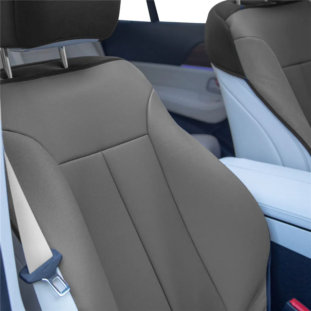 Apex90 Superior Faux Leather Car Seat Covers - Front Set Gray