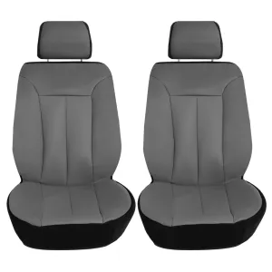 Apex90 Superior Faux Leather Car Seat Covers - Front Set Gray