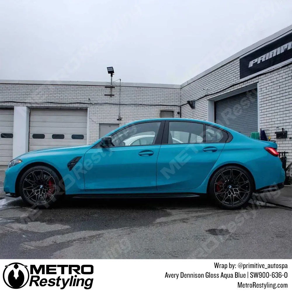 Avery Dennison SW900 Gloss Aqua Blue Vinyl Wrap | SW900-636-O