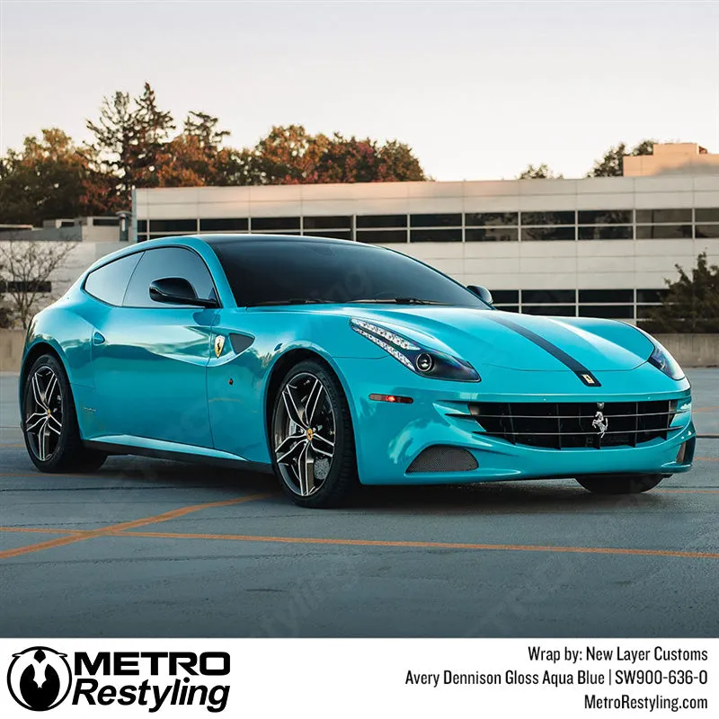 Avery Dennison SW900 Gloss Aqua Blue Vinyl Wrap | SW900-636-O