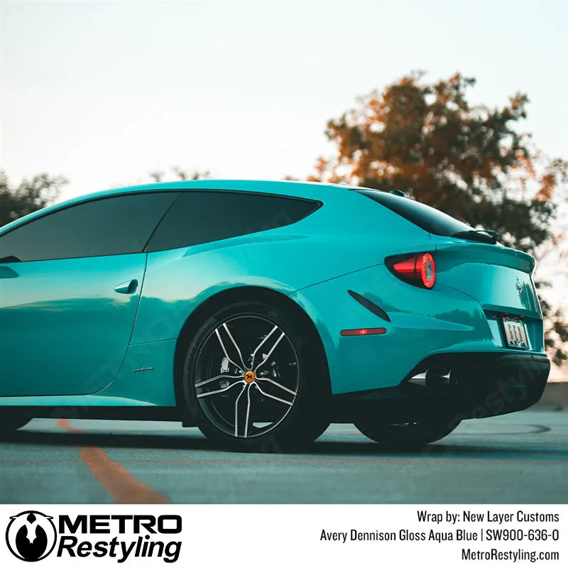 Avery Dennison SW900 Gloss Aqua Blue Vinyl Wrap | SW900-636-O