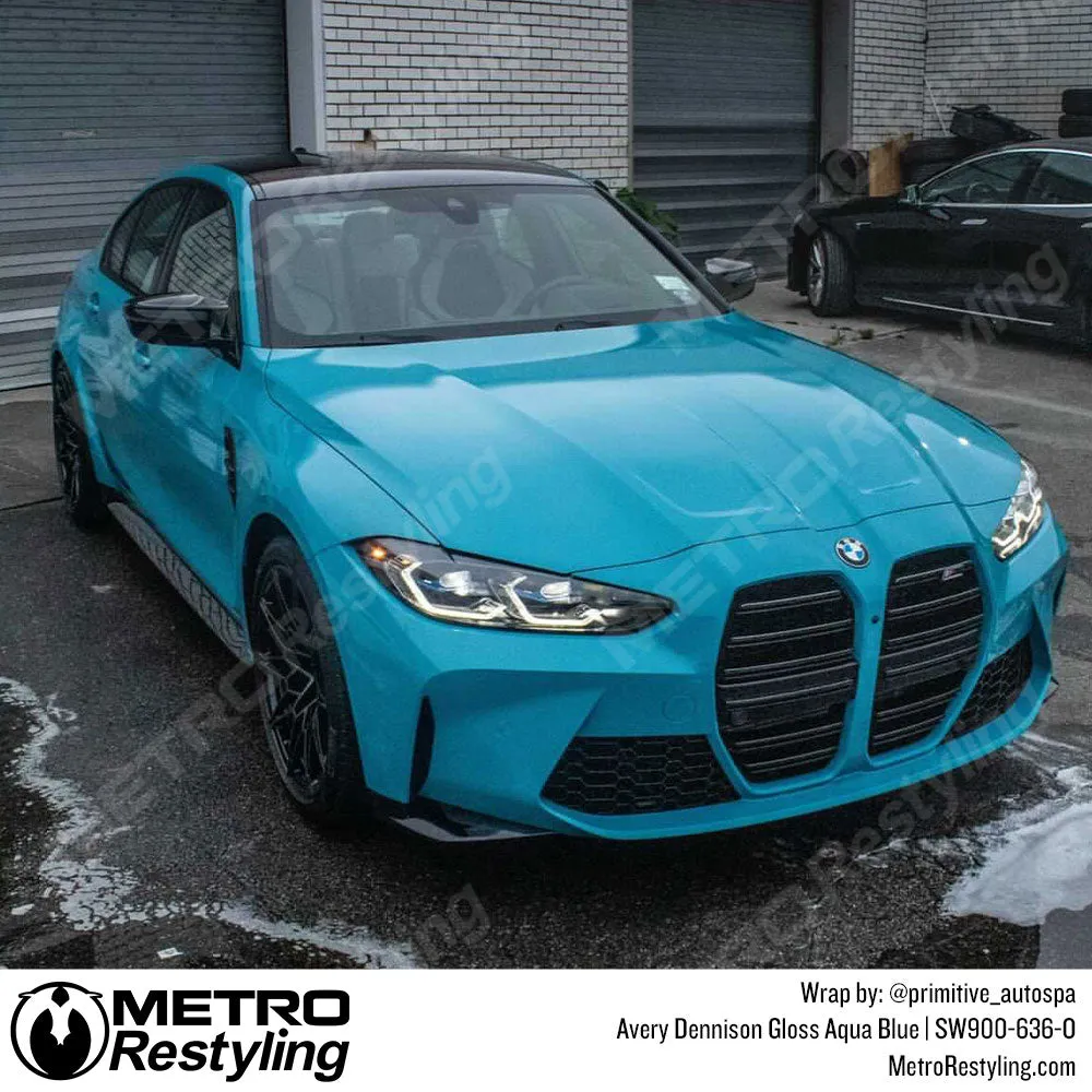 Avery Dennison SW900 Gloss Aqua Blue Vinyl Wrap | SW900-636-O