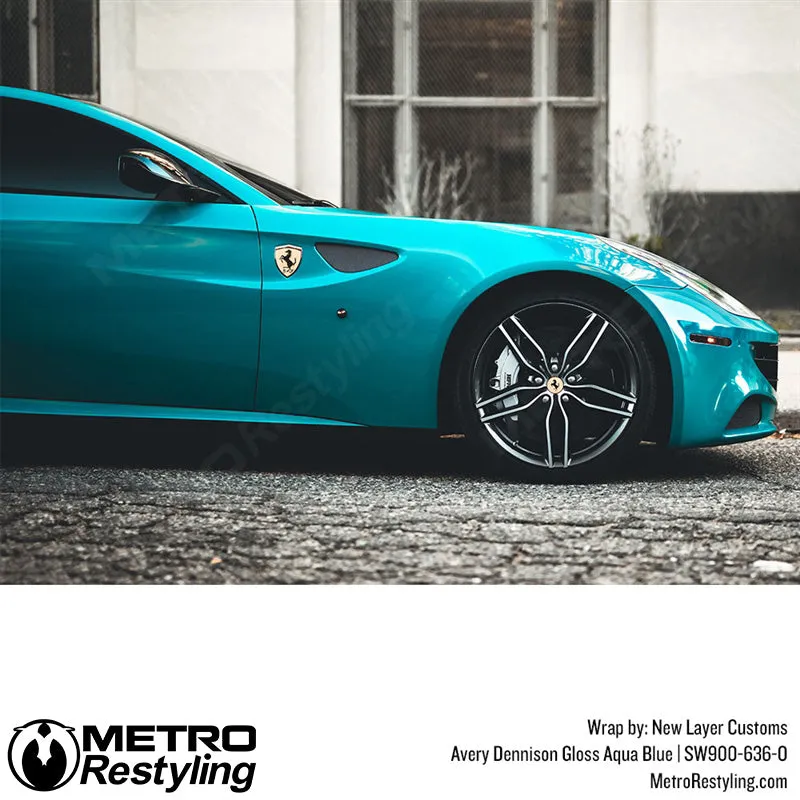 Avery Dennison SW900 Gloss Aqua Blue Vinyl Wrap | SW900-636-O
