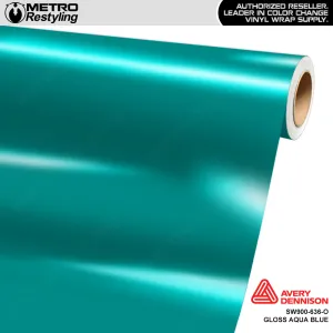 Avery Dennison SW900 Gloss Aqua Blue Vinyl Wrap | SW900-636-O