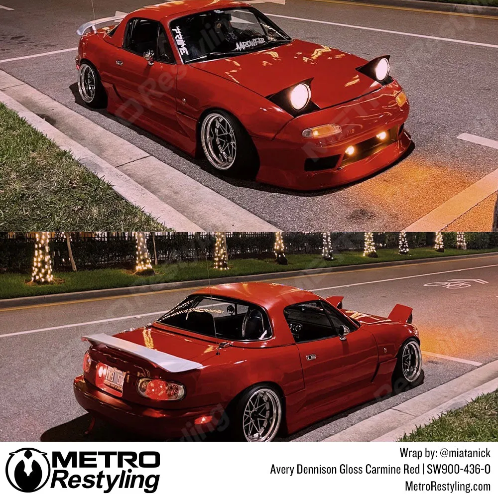 Avery Dennison SW900 Gloss Carmine Red Vinyl Wrap | SW900-436-O