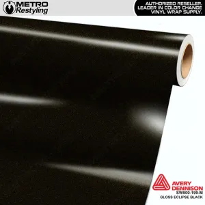 Avery Dennison SW900 Gloss Eclipse Black Vinyl Wrap | SW900-199-M