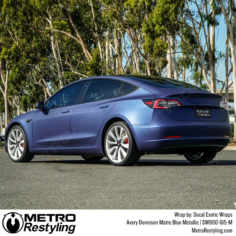 Avery Dennison SW900 Matte Blue Metallic Vinyl Wrap | SW900-615-M