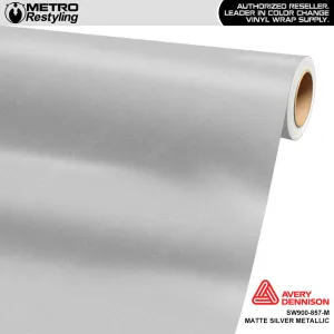 Avery Dennison SW900 Matte Silver Metallic Vinyl Wrap | SW900-857-M
