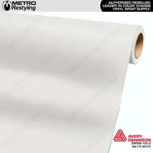 Avery Dennison SW900 Matte White Vinyl Wrap | SW900-102-O