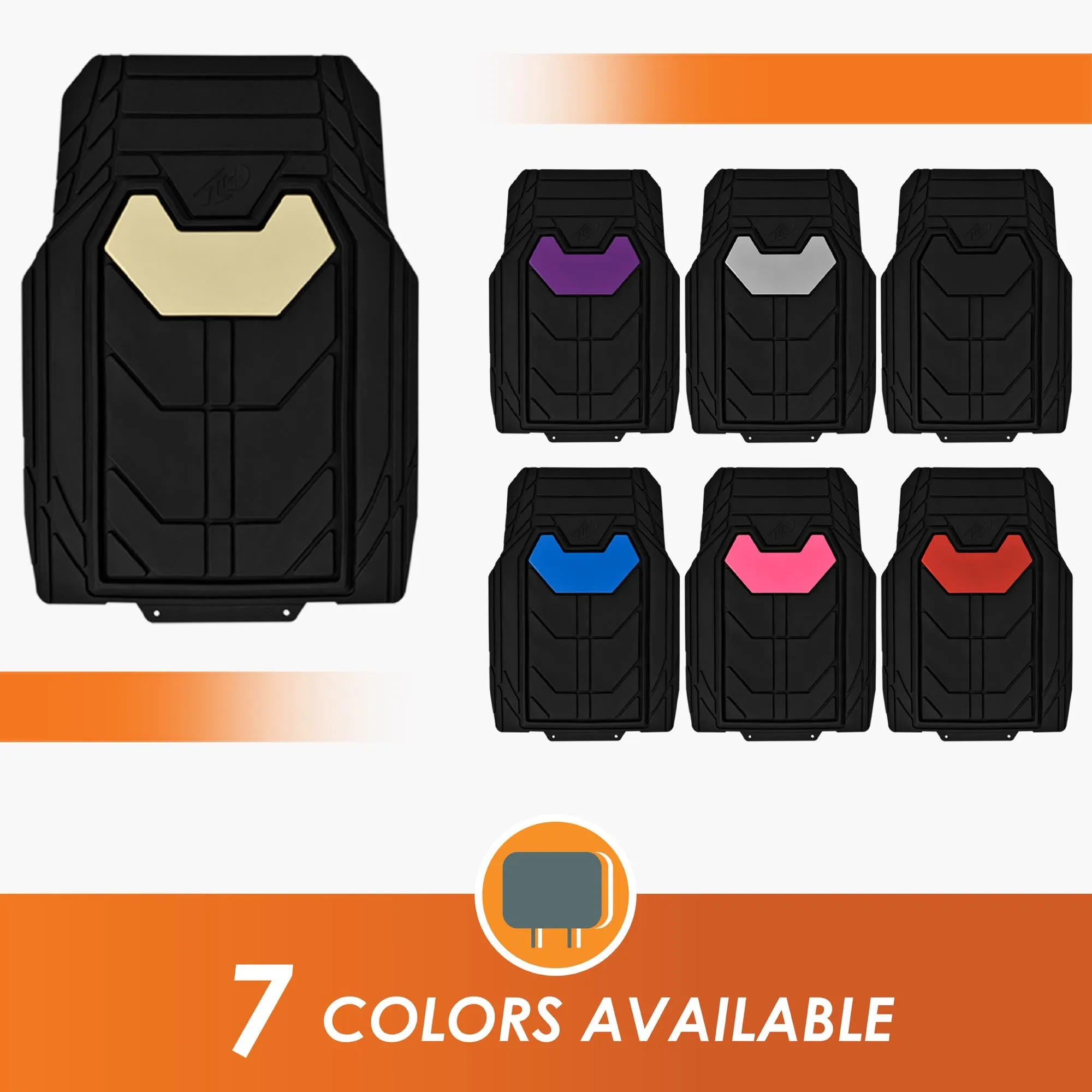 Bold Geometric Car Floor Mats - Full Set Beige