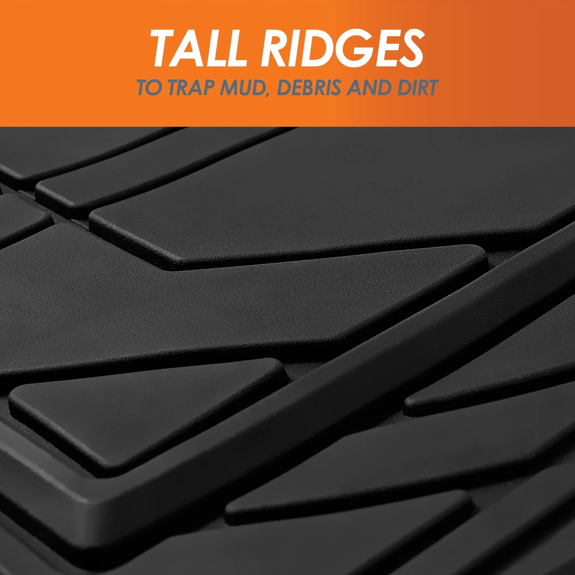 Bold Geometric Car Floor Mats - Full Set Beige
