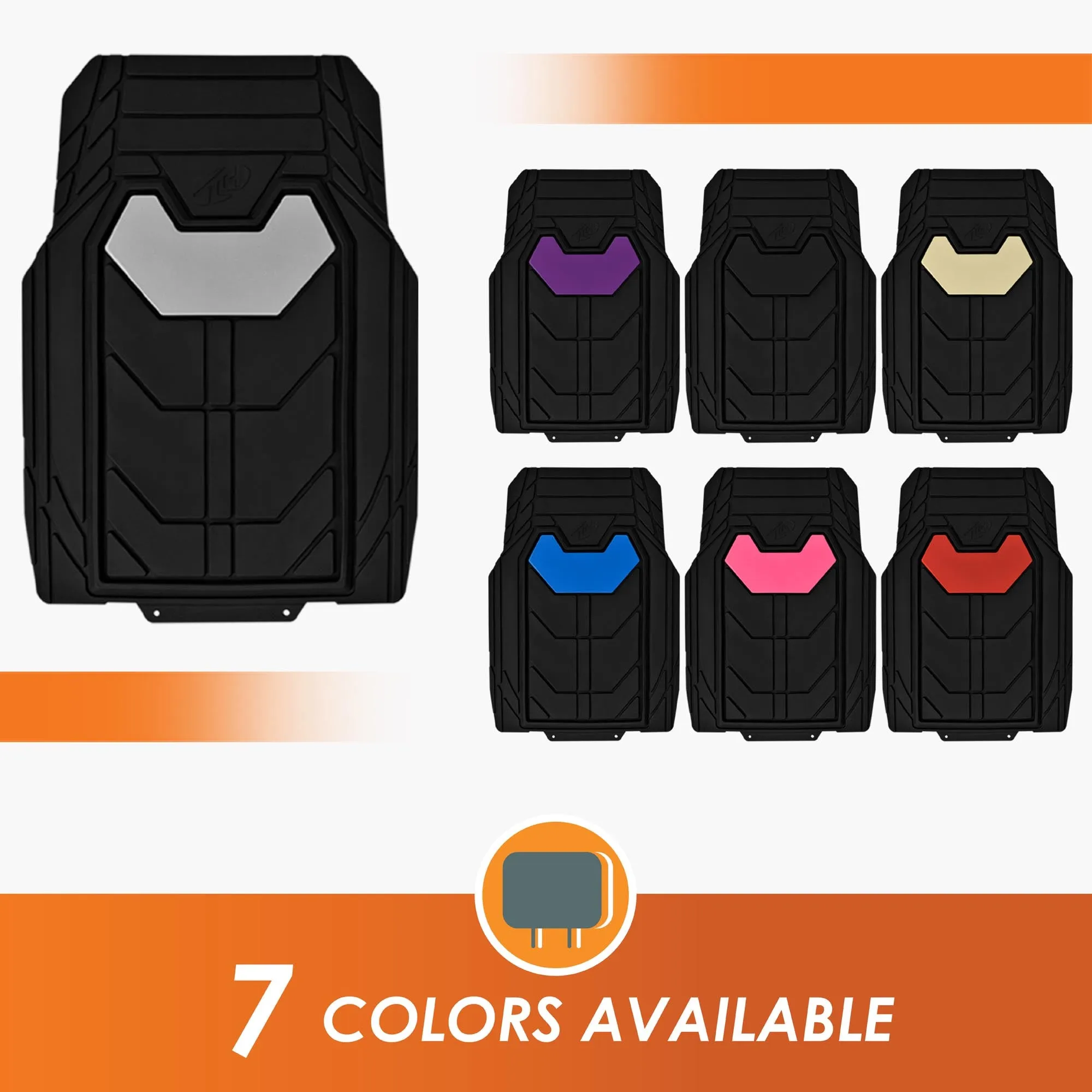 Bold Geometric Car Floor Mats - Full Set Gray