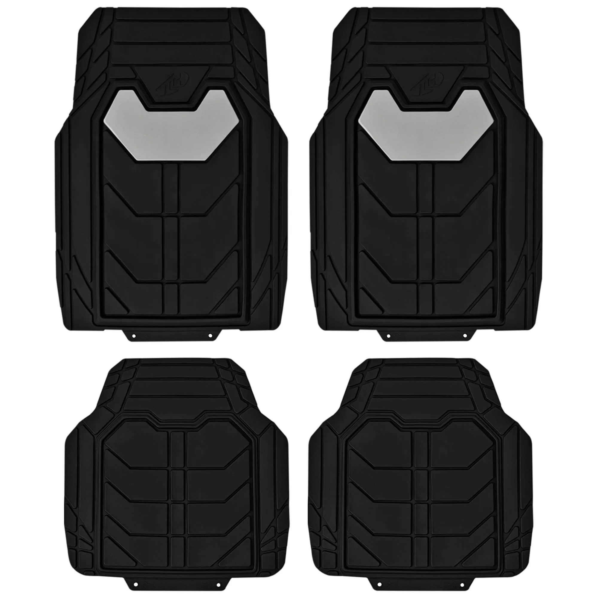 Bold Geometric Car Floor Mats - Full Set Gray