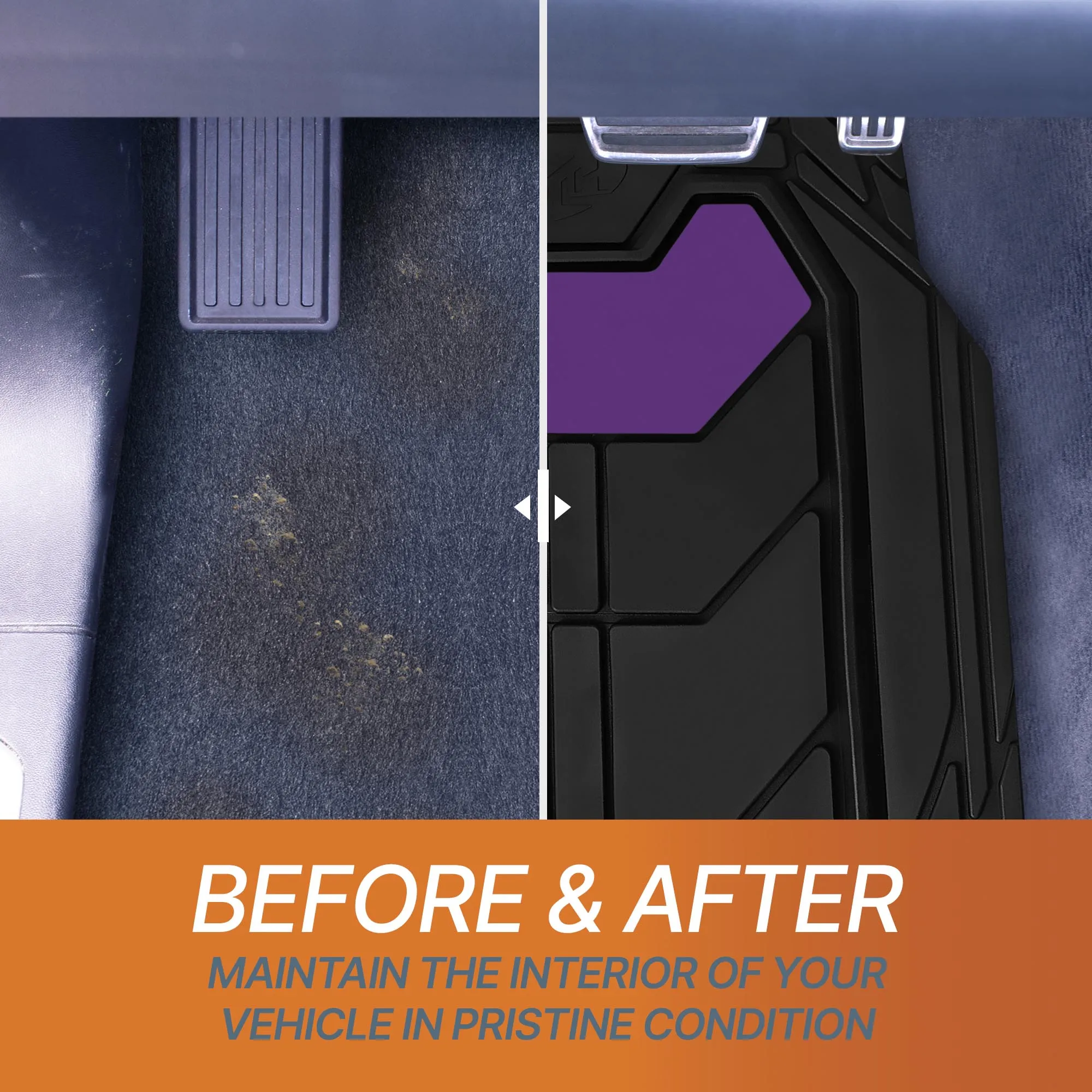 Bold Geometric Car Floor Mats - Full Set Purple