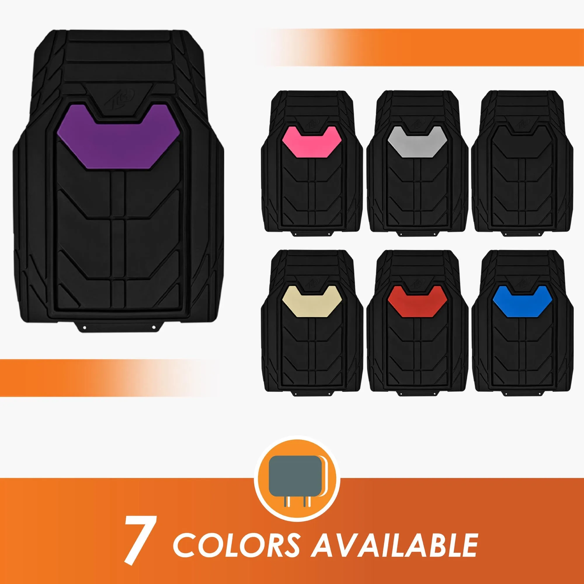 Bold Geometric Car Floor Mats - Full Set Purple