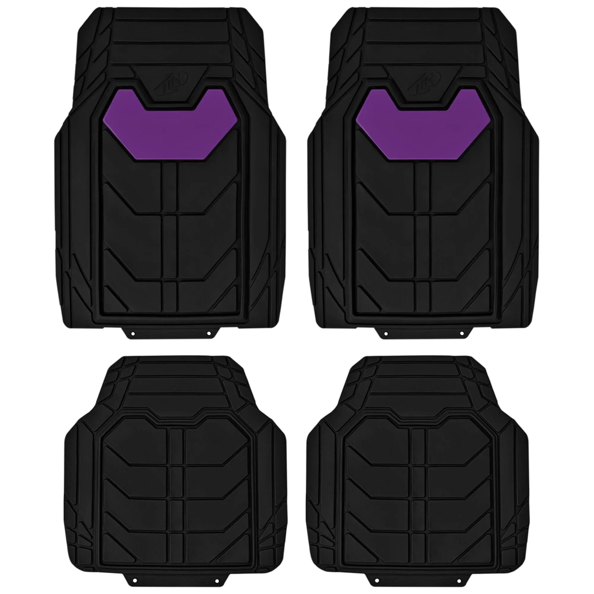 Bold Geometric Car Floor Mats - Full Set Purple