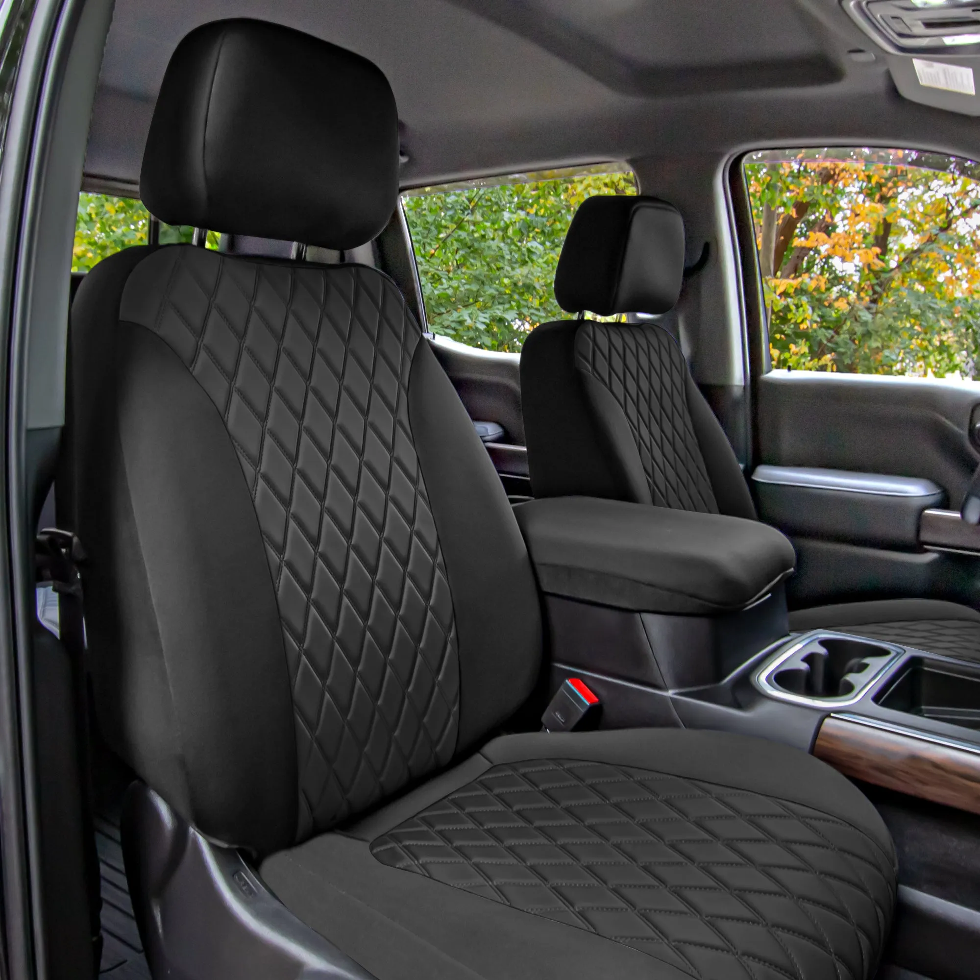 Chevrolet Silverado 1500 2500HD 3500HD WT | LT  2019 - 2023 - Full Set Seat Covers - Black Ultraflex Neoprene