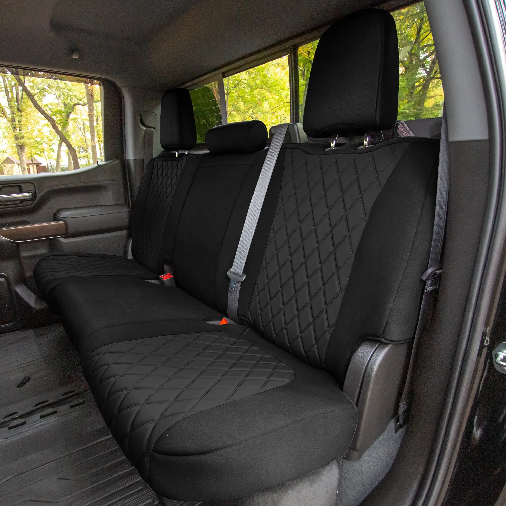 Chevrolet Silverado 1500 2500HD 3500HD WT | LT  2019 - 2023 - Full Set Seat Covers - Black Ultraflex Neoprene