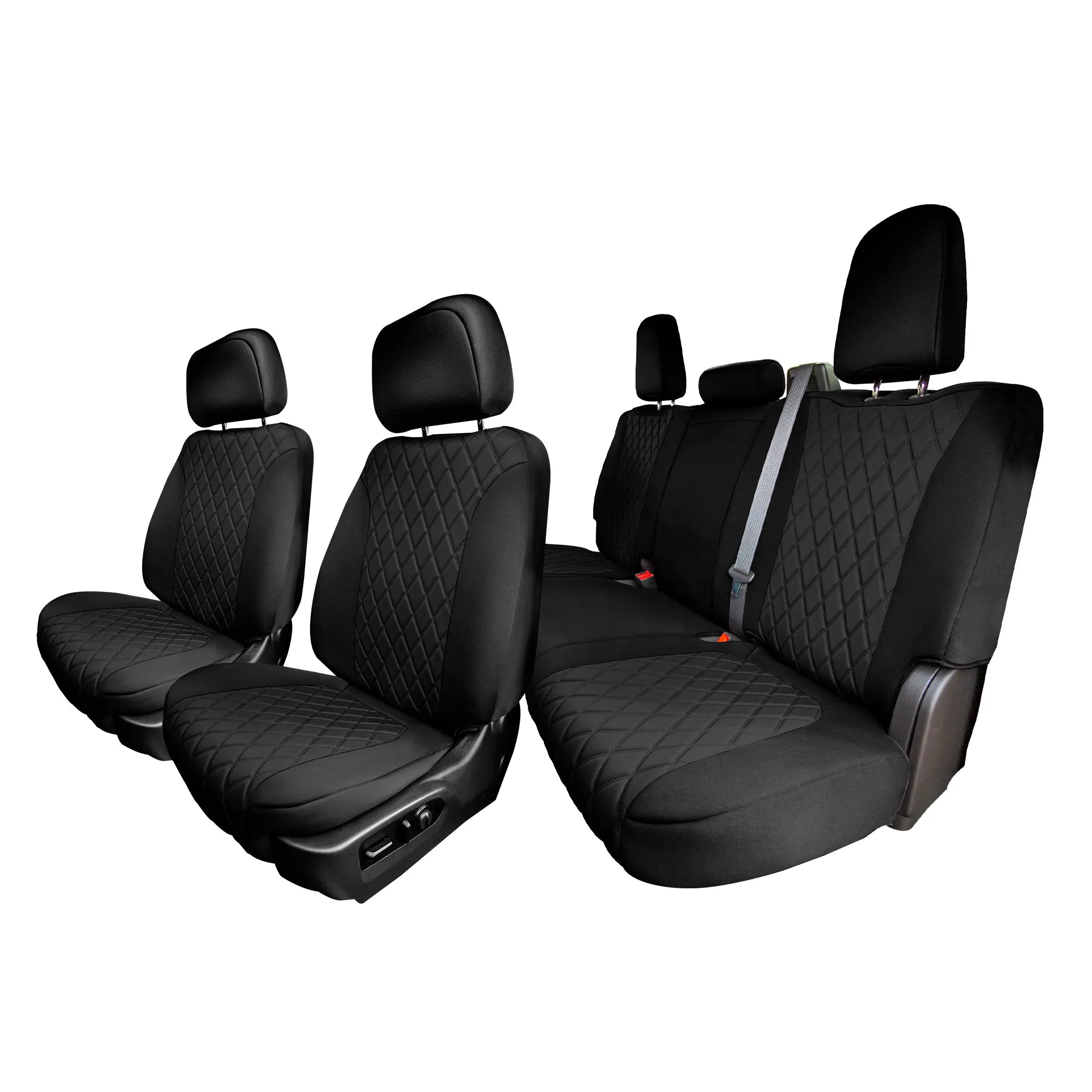 Chevrolet Silverado 1500 2500HD 3500HD WT | LT  2019 - 2023 - Full Set Seat Covers - Black Ultraflex Neoprene