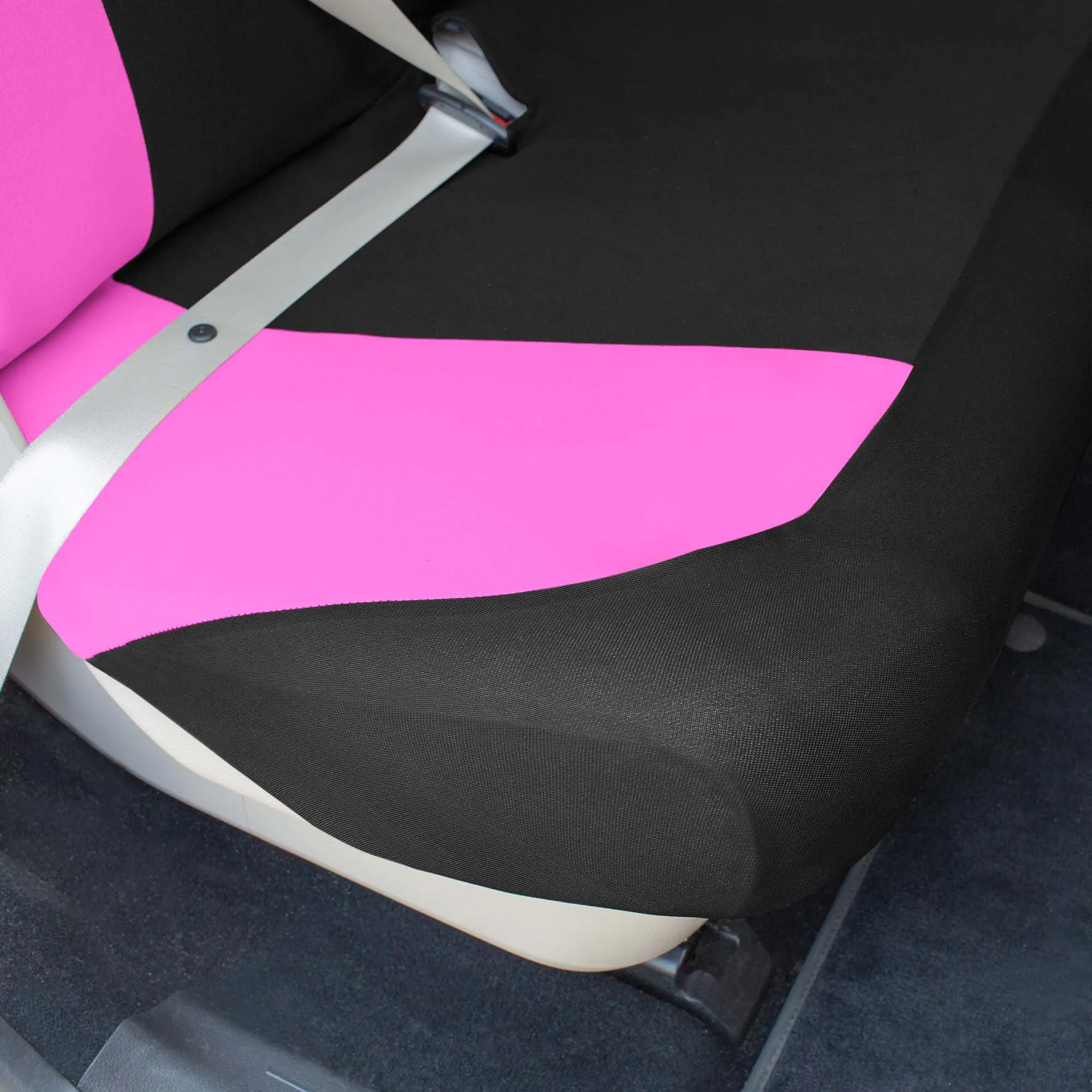 Chevron Flat Cloth Car Seat Covers Full Set - Pink