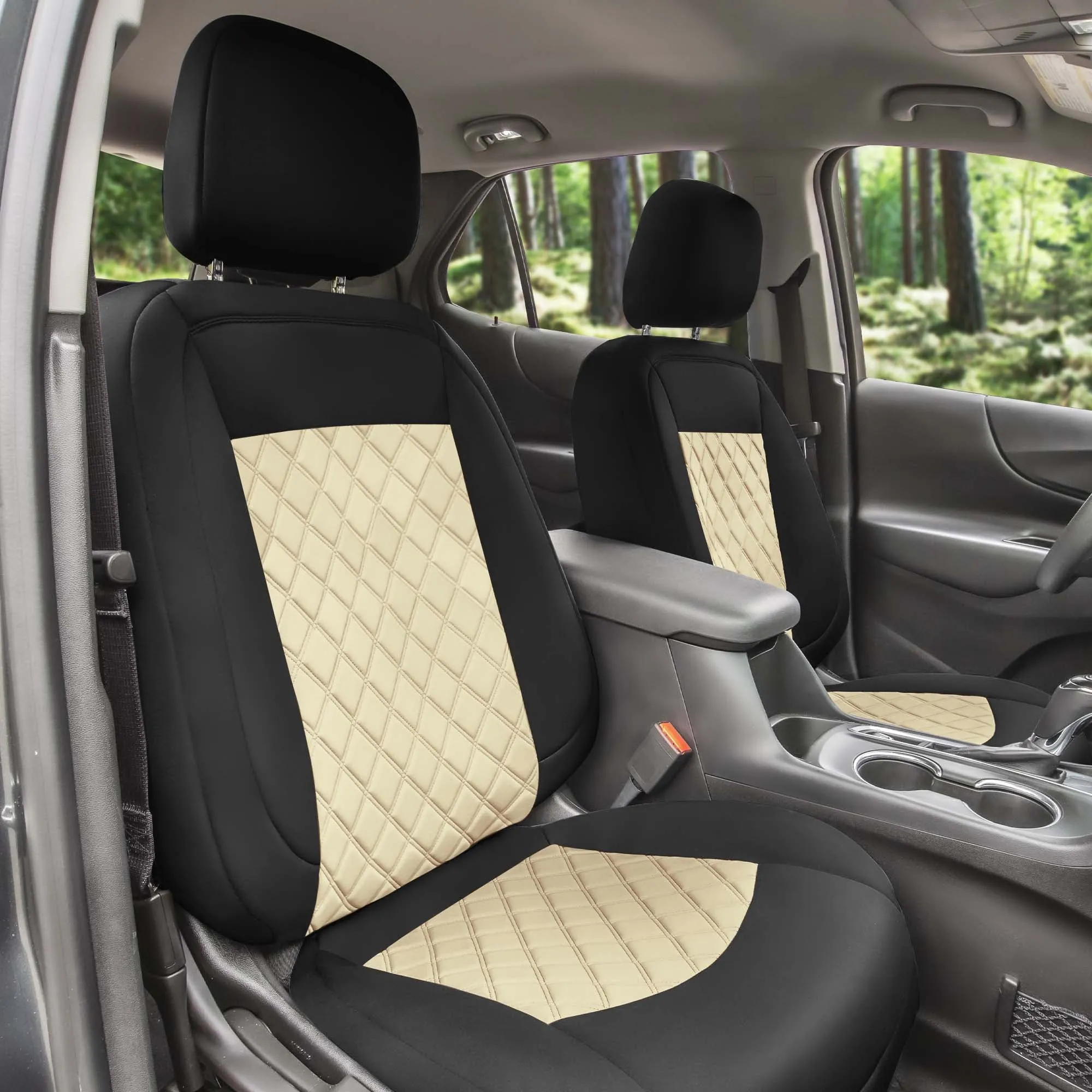 Chevy Equinox 2018-2023 - Front Set Seat Covers - Beige Ultraflex Neoprene