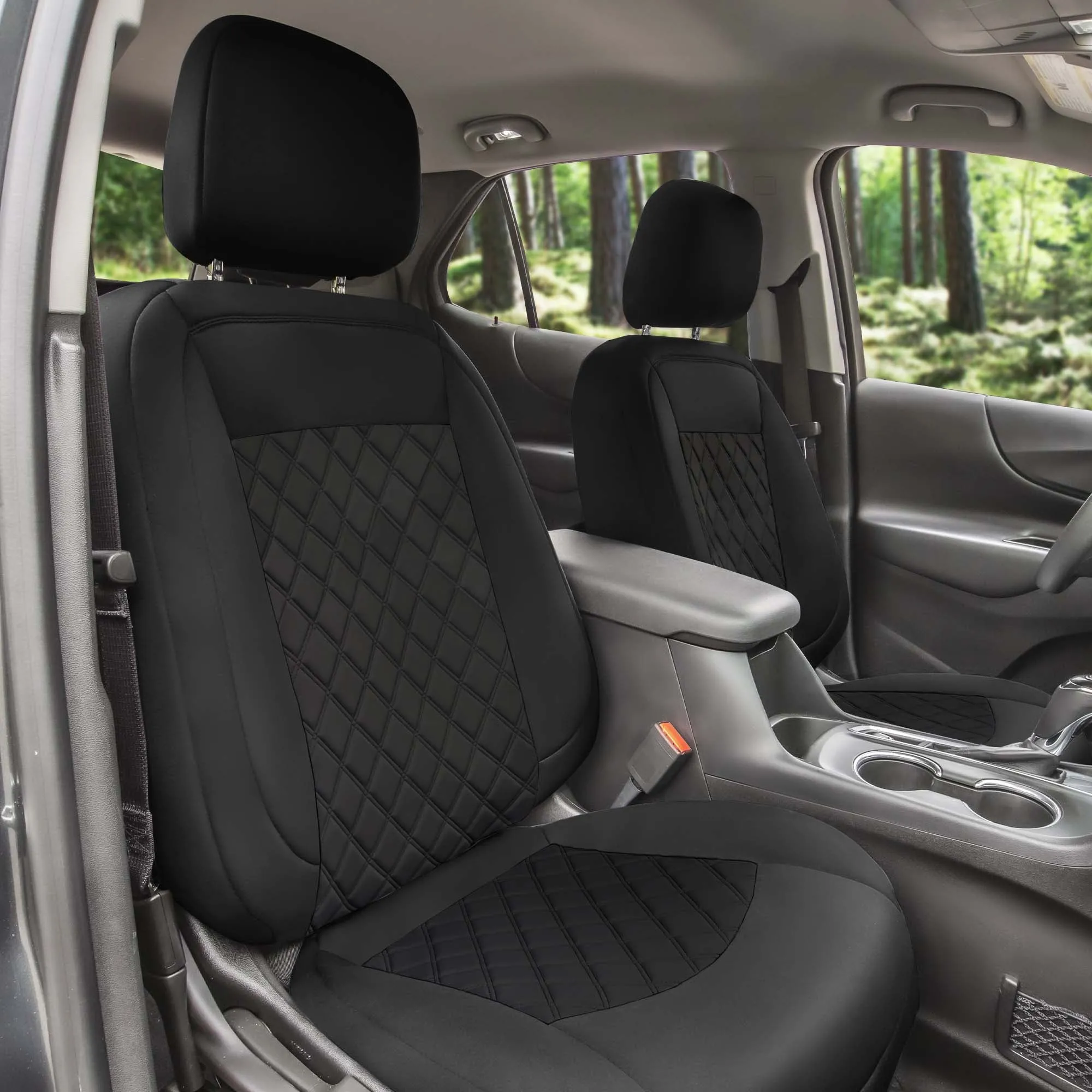 Chevy Equinox 2018-2023 - Front Set Seat Covers - Black Ultraflex Neoprene
