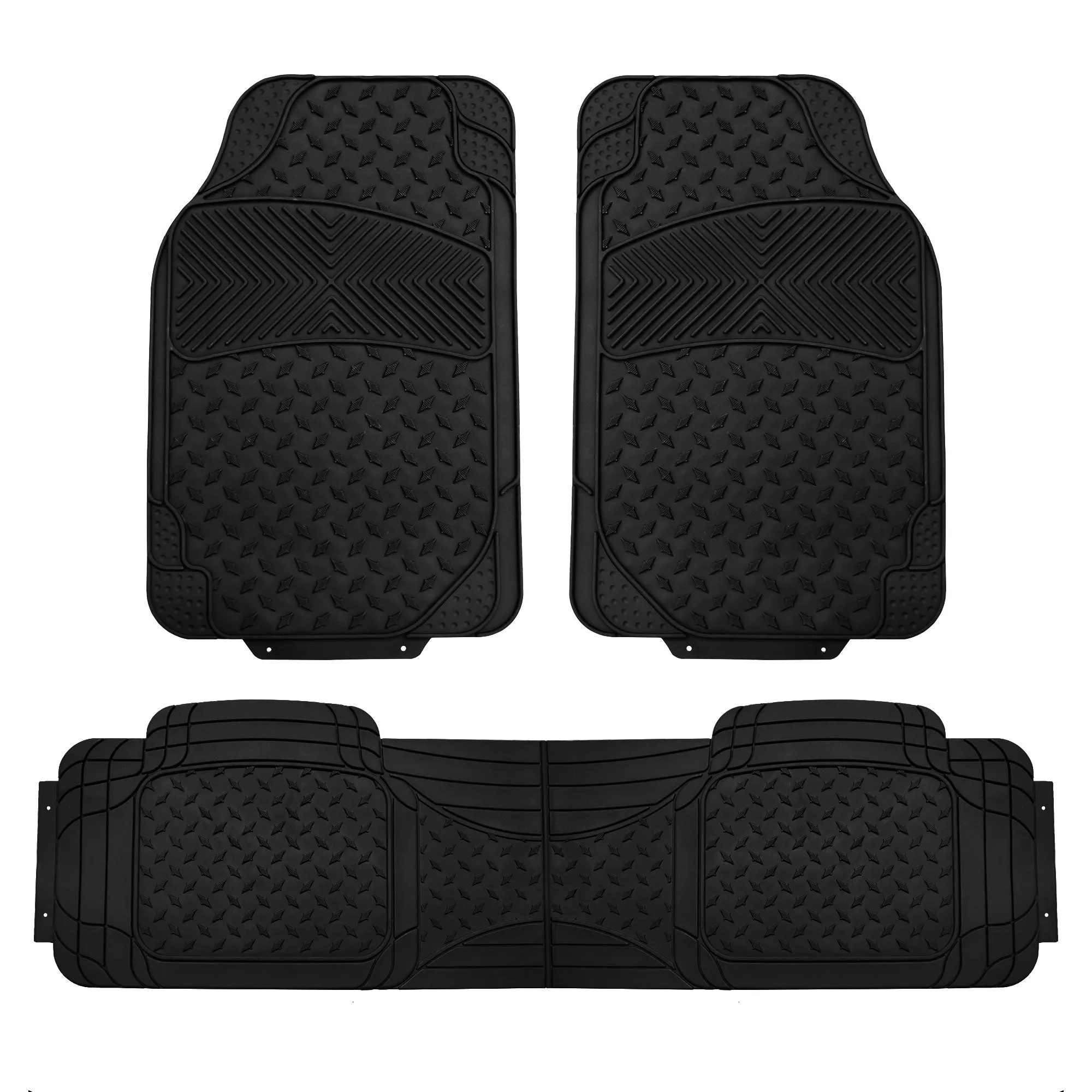 ClimaProof Trimmable Non-Slip Vinyl Floor Mats - 3 Row Black