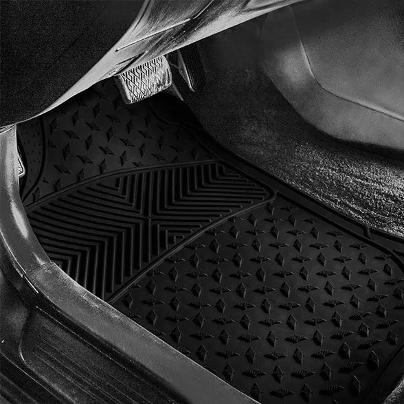 ClimaProof Trimmable Non-Slip Vinyl Floor Mats - 3 Row Black